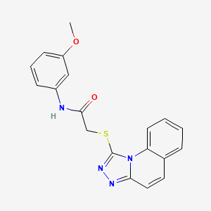 molecular formula C19H16N4O2S B2625903 2-([1,2,4]triazolo[4,3-a]quinolin-1-ylthio)-N-(3-methoxyphenyl)acetamide CAS No. 671199-11-4