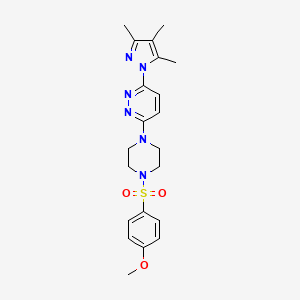 molecular formula C21H26N6O3S B2625904 3-(4-((4-甲氧苯基)磺酰)哌嗪-1-基)-6-(3,4,5-三甲基-1H-吡唑-1-基)哒嗪 CAS No. 1013757-48-6