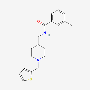 molecular formula C19H24N2OS B2625909 3-甲基-N-((1-(噻吩-2-基甲基)哌啶-4-基)甲基)苯甲酰胺 CAS No. 953917-74-3