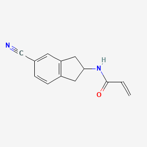 molecular formula C13H12N2O B2625914 N-(5-Cyano-2,3-dihydro-1H-inden-2-yl)prop-2-enamide CAS No. 2361638-58-4