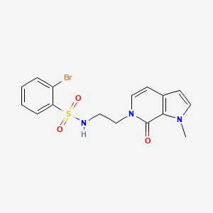 molecular formula C16H16BrN3O3S B2625915 2-溴-N-(2-(1-甲基-7-氧代-1H-吡咯并[2,3-c]吡啶-6(7H)-基)乙基)苯磺酰胺 CAS No. 2034294-44-3
