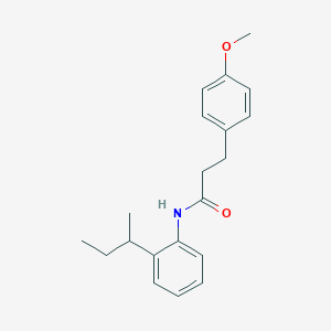 molecular formula C20H25NO2 B262592 N-(2-sec-butylphenyl)-3-(4-methoxyphenyl)propanamide 
