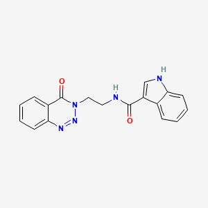 molecular formula C18H15N5O2 B2625925 N-(2-(4-氧代苯并[d][1,2,3]三嗪-3(4H)-基)乙基)-1H-吲哚-3-甲酰胺 CAS No. 2034325-06-7