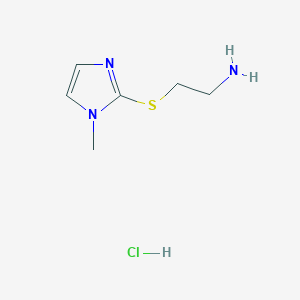 molecular formula C6H12ClN3S B2625931 2-((1-Methyl-1H-imidazol-2-yl)thio)ethanamine hydrochloride CAS No. 1185438-89-4