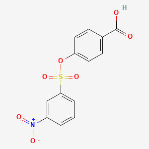 molecular formula C13H9NO7S B2625934 4-[(3-硝基苯磺酰)氧基]苯甲酸 CAS No. 568543-73-7