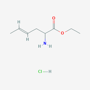 molecular formula C8H16ClNO2 B2625938 Ethyl (E)-2-氨基己-4-烯酸；盐酸盐 CAS No. 2111873-79-9