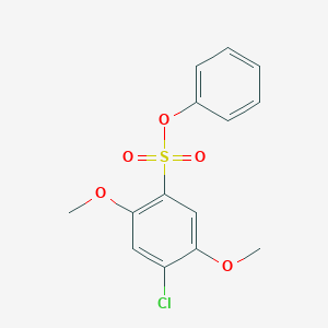 molecular formula C14H13ClO5S B2625939 苯基 4 氯 2,5 二甲氧基苯磺酸酯 CAS No. 1018157-57-7