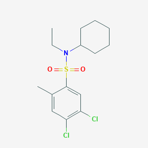 molecular formula C15H21Cl2NO2S B2625940 4,5-dichloro-N-cyclohexyl-N-ethyl-2-methylbenzene-1-sulfonamide CAS No. 898654-77-8