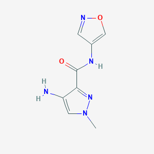 molecular formula C8H9N5O2 B2625944 4-氨基-1-甲基-N-(1,2-恶唑-4-基)-1H-吡唑-3-甲酰胺 CAS No. 1472690-97-3