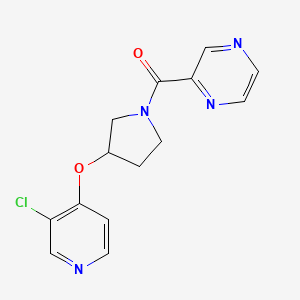 molecular formula C14H13ClN4O2 B2625946 (3-((3-氯吡啶-4-基)氧)吡咯烷-1-基)(吡嗪-2-基)甲酮 CAS No. 2034364-08-2