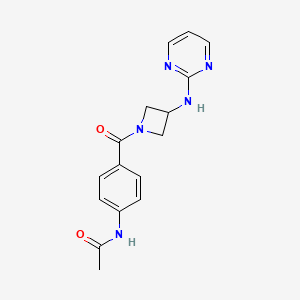molecular formula C16H17N5O2 B2625949 N-(4-(3-(pyrimidin-2-ylamino)azetidine-1-carbonyl)phenyl)acetamide CAS No. 2034606-23-8