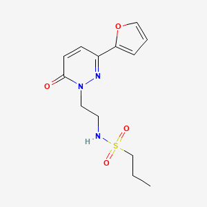 molecular formula C13H17N3O4S B2625957 N-(2-(3-(呋喃-2-基)-6-氧代嘧啶-1(6H)-基)乙基)丙烷-1-磺酰胺 CAS No. 953922-55-9