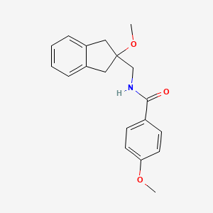 molecular formula C19H21NO3 B2625966 4-methoxy-N-((2-methoxy-2,3-dihydro-1H-inden-2-yl)methyl)benzamide CAS No. 2034444-70-5