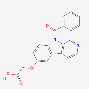 molecular formula C20H12N2O4 B2625969 [(9-oxo-9H-benzo[c]indolo[3,2,1-ij][1,5]naphthyridin-5-yl)oxy]acetic acid CAS No. 904513-36-6