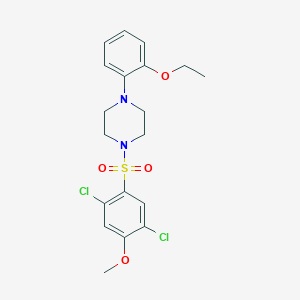 molecular formula C19H22Cl2N2O4S B2625970 1-(2,5-Dichloro-4-methoxyphenyl)sulfonyl-4-(2-ethoxyphenyl)piperazine CAS No. 2249226-20-6