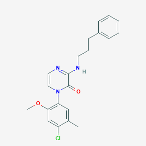 molecular formula C21H22ClN3O2 B2625971 1-(4-chloro-2-methoxy-5-methylphenyl)-3-((3-phenylpropyl)amino)pyrazin-2(1H)-one CAS No. 900012-25-1