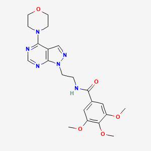 molecular formula C21H26N6O5 B2625973 3,4,5-trimethoxy-N-(2-(4-morpholino-1H-pyrazolo[3,4-d]pyrimidin-1-yl)ethyl)benzamide CAS No. 1021122-92-8