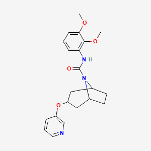 molecular formula C21H25N3O4 B2625974 (1R,5S)-N-(2,3-二甲氧苯基)-3-(吡啶-3-氧基)-8-氮杂双环[3.2.1]辛烷-8-甲酰胺 CAS No. 2109278-61-5