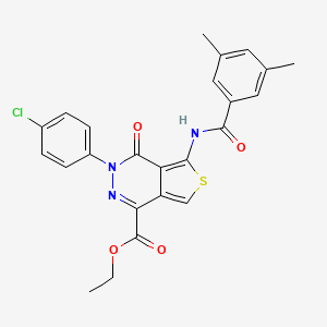 B2625975 Ethyl 3-(4-chlorophenyl)-5-(3,5-dimethylbenzamido)-4-oxo-3,4-dihydrothieno[3,4-d]pyridazine-1-carboxylate CAS No. 851950-24-8