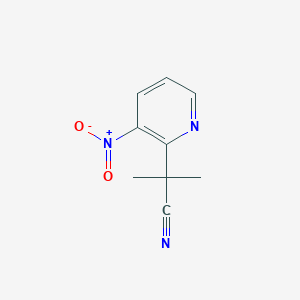 molecular formula C9H9N3O2 B2625984 2-Methyl-2-(3-nitropyridin-2-yl)propanenitrile CAS No. 1863038-30-5