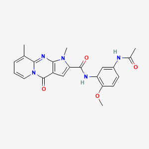 molecular formula C22H21N5O4 B2625991 N-(5-acetamido-2-methoxyphenyl)-1,9-dimethyl-4-oxo-1,4-dihydropyrido[1,2-a]pyrrolo[2,3-d]pyrimidine-2-carboxamide CAS No. 864855-87-8