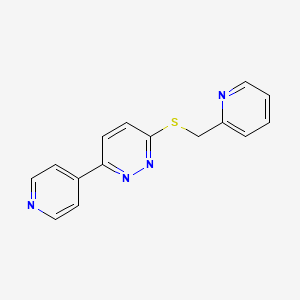 molecular formula C15H12N4S B2625992 3-Pyridin-4-yl-6-(pyridin-2-ylmethylsulfanyl)pyridazine CAS No. 872987-31-0
