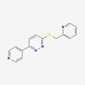 3-((Pyridin-2-ylmethyl)thio)-6-(pyridin-4-yl)pyridazine