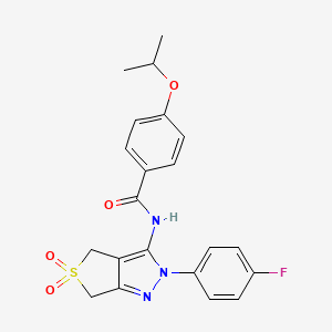 N-(2-(4-fluorophenyl)-5,5-dioxido-4,6-dihydro-2H-thieno[3,4-c]pyrazol-3-yl)-4-isopropoxybenzamide