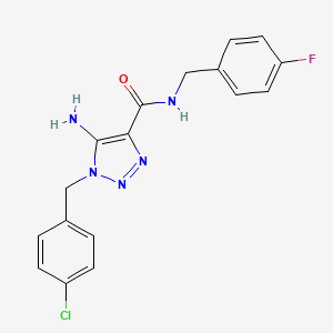 molecular formula C17H15ClFN5O B2625999 5-amino-1-(4-chlorobenzyl)-N-(4-fluorobenzyl)-1H-1,2,3-triazole-4-carboxamide CAS No. 900013-61-8