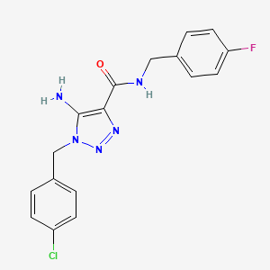 molecular formula C17H15ClFN5O B2625999 5-氨基-1-(4-氯苄基)-N-(4-氟苄基)-1H-1,2,3-三唑-4-甲酰胺 CAS No. 900013-61-8