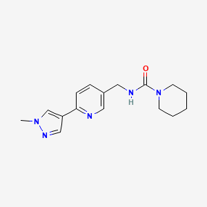 molecular formula C16H21N5O B2626002 N-((6-(1-甲基-1H-吡唑-4-基)吡啶-3-基)甲基)哌啶-1-甲酰胺 CAS No. 2034462-23-0