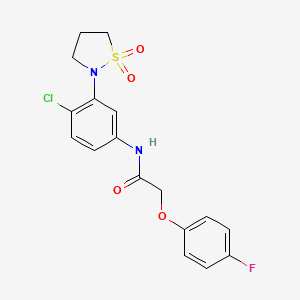 molecular formula C17H16ClFN2O4S B2626009 N-(4-氯-3-(1,1-二氧化异噻唑烷-2-基)苯基)-2-(4-氟苯氧基)乙酰胺 CAS No. 946344-37-2