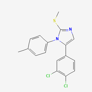 molecular formula C17H14Cl2N2S B2626010 5-(3,4-二氯苯基)-2-(甲硫基)-1-(对甲苯基)-1H-咪唑 CAS No. 1207012-08-5