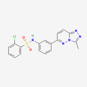 molecular formula C18H14ClN5O2S B2626012 2-氯-N-(3-(3-甲基-[1,2,4]三唑并[4,3-b]哒嗪-6-基)苯基)苯磺酰胺 CAS No. 894988-34-2