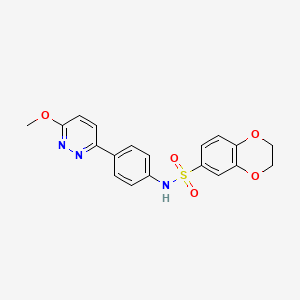 molecular formula C19H17N3O5S B2626014 N-[4-(6-methoxypyridazin-3-yl)phenyl]-2,3-dihydro-1,4-benzodioxine-6-sulfonamide CAS No. 906152-22-5