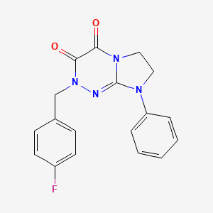 molecular formula C18H15FN4O2 B2626020 2-(4-氟苄基)-8-苯基-7,8-二氢咪唑并[2,1-c][1,2,4]三嗪-3,4(2H,6H)-二酮 CAS No. 942011-78-1