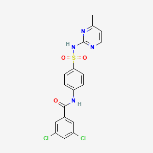 molecular formula C18H14Cl2N4O3S B2626021 3,5-dichloro-N-[4-[(4-methylpyrimidin-2-yl)sulfamoyl]phenyl]benzamide CAS No. 868212-52-6