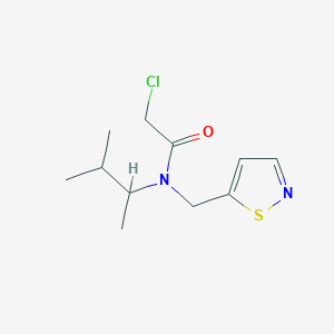 molecular formula C11H17ClN2OS B2626024 2-Chloro-N-(3-methylbutan-2-yl)-N-(1,2-thiazol-5-ylmethyl)acetamide CAS No. 2411217-61-1