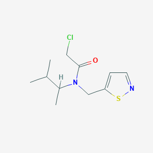 molecular formula C11H17ClN2OS B2626024 2-chloro-N-(3-methylbutan-2-yl)-N-[(1,2-thiazol-5-yl)methyl]acetamide CAS No. 2411217-61-1