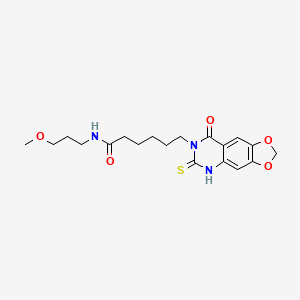 molecular formula C19H25N3O5S B2626036 N-(3-methoxypropyl)-6-(8-oxo-6-sulfanylidene-5H-[1,3]dioxolo[4,5-g]quinazolin-7-yl)hexanamide CAS No. 688053-46-5