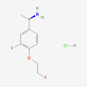 molecular formula C10H14ClF2NO B2626037 (1R)-1-[3-Fluoro-4-(2-fluoroethoxy)phenyl]ethanamine;hydrochloride CAS No. 2411178-17-9