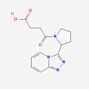 molecular formula C14H16N4O3 B2626046 4-(2-([1,2,4]Triazolo[4,3-a]pyridin-3-yl)pyrrolidin-1-yl)-4-oxobutanoic acid CAS No. 1322604-95-4