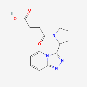 molecular formula C14H16N4O3 B2626046 4-(2-([1,2,4]三唑并[4,3-a]吡啶-3-基)吡咯烷-1-基)-4-氧代丁酸 CAS No. 1322604-95-4