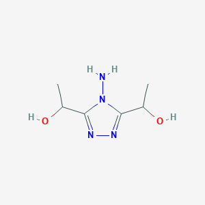 molecular formula C6H12N4O2 B2626048 1-[4-Amino-5-(1-hydroxyethyl)-1,2,4-triazol-3-yl]ethanol CAS No. 21532-00-3