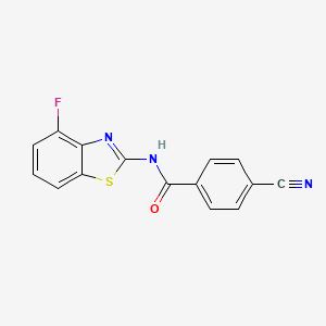 molecular formula C15H8FN3OS B2626053 4-cyano-N-(4-fluorobenzo[d]thiazol-2-yl)benzamide CAS No. 907973-61-9