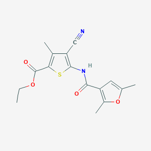 molecular formula C16H16N2O4S B2626054 4-氰基-5-(2,5-二甲基呋喃-3-甲酰胺)-3-甲硫代吩-2-甲酸乙酯 CAS No. 1171890-72-4