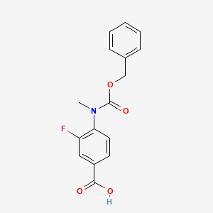 molecular formula C16H14FNO4 B2626055 3-Fluoro-4-[methyl(phenylmethoxycarbonyl)amino]benzoic acid CAS No. 2248411-73-4