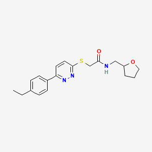 molecular formula C19H23N3O2S B2626056 2-[[6-(4-ethylphenyl)-3-pyridazinyl]thio]-N-(2-oxolanylmethyl)acetamide CAS No. 893982-97-3