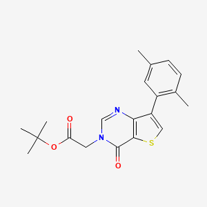 molecular formula C20H22N2O3S B2626060 tert-butyl 2-(7-(2,5-dimethylphenyl)-4-oxothieno[3,2-d]pyrimidin-3(4H)-yl)acetate CAS No. 1105219-17-7