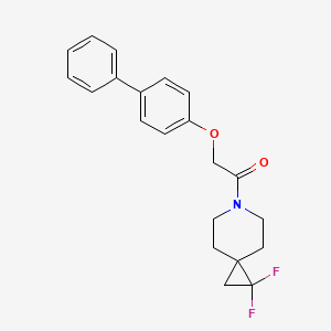 molecular formula C21H21F2NO2 B2626064 2-([1,1'-Biphenyl]-4-yloxy)-1-(1,1-difluoro-6-azaspiro[2.5]octan-6-yl)ethan-1-one CAS No. 2210137-98-5